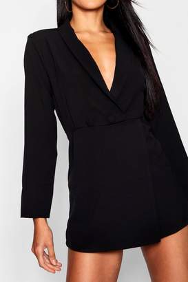 boohoo Double Breasted Tuxedo Playsuit