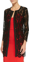 Thumbnail for your product : Milly Sheer Floral-Lace Open Coat