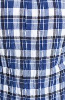 Thumbnail for your product : Sandra Ingrish Plaid Roll Sleeve Cotton Shirt (Regular & Petite)