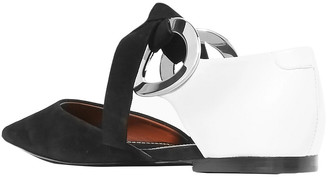 Proenza Schouler Bow-detailed Leather And Suede Point-toe Flats