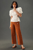 Thumbnail for your product : Maeve Cropped Wide-Leg Carpenter Pants Brown