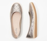 clarks flats silver