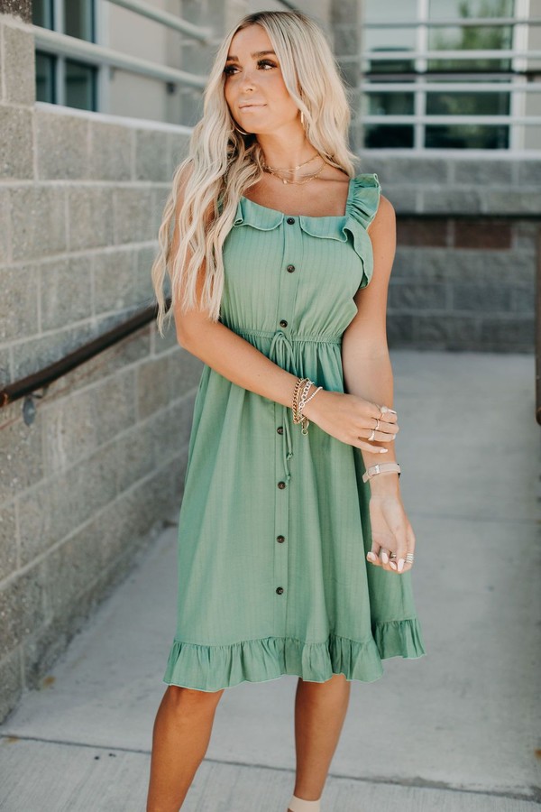 midi dress with ruffle bottom