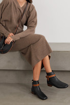 Thumbnail for your product : Loewe Gate Topstitched Two-tone Leather Ankle Boots - Black