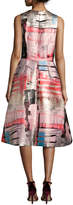 Thumbnail for your product : Rickie Freeman For Teri Jon Sleeveless Metallic Printed Gazar Cocktail Dress