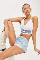 Thumbnail for your product : Topshop Womens Petite Embroidered Tie Back Bralet - Ivory