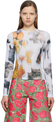 Chopova Lowena Floral-Embroidered Sheer Blouse - ShopStyle Tops