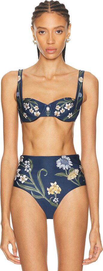 Agua by Agua Bendita Succini Bikini Top in Navy