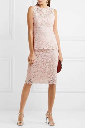 Dolce & Gabbana Corded Cotton-blend Lace Midi Skirt