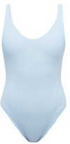 Thumbnail for your product : JADE SWIM Contour Scoop-back Ribbed Swimsuit - Light Blue