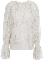 Thumbnail for your product : Antik Batik Adana Sequin-embellished Embroidered Tulle Blouse
