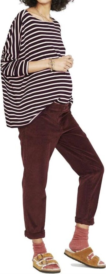 Hatch Women's The Boyfriend Corduroy Pants In Wine