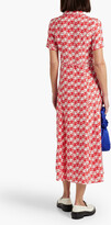 Thumbnail for your product : HVN Maria belted printed silk crepe de chine midi dress