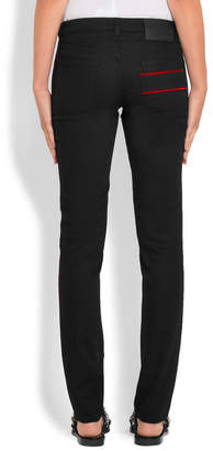 Givenchy Velvet-trimmed Mid-rise Skinny Jeans - Black