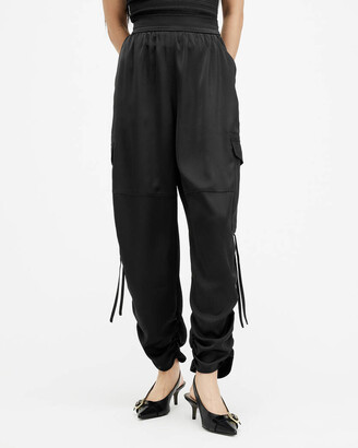 ALLSAINTS Maddie High-Rise Cargo Trousers in Black