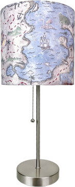 Breakwater Bay Decorative Treasure Map Accent Lamp: Coastal Pirate Beach Decor - Infuse Your Space With Seaside Adventure And Nautical Charm