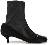 Thumbnail for your product : Valentino Garavani Embellished Suede-paneled Leather Ankle Boots