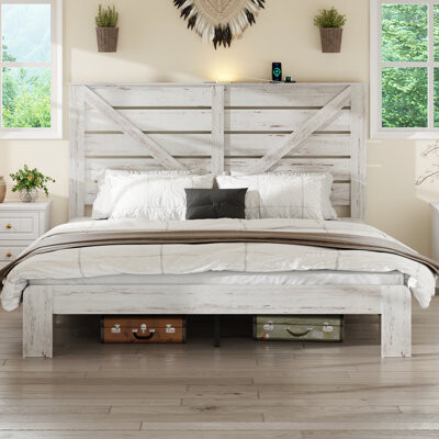 Latitude Run Wood Platform Bed Frame with Headboard