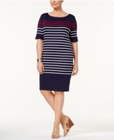 Thumbnail for your product : Karen Scott Plus Size Cotton Striped Shift Dress, Created for Macy's
