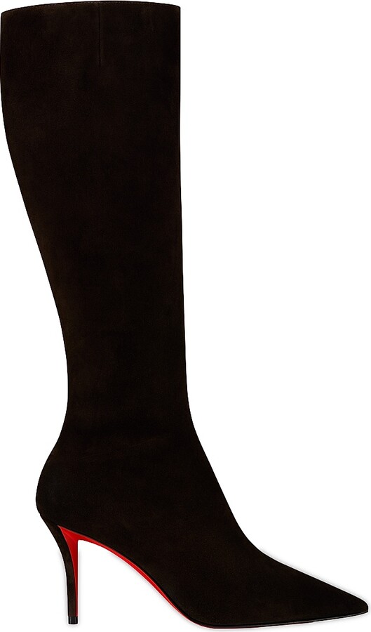 Women's Miss Z Botta 80MM Velvet Calf Knee High Boots - Cafe - Size 4