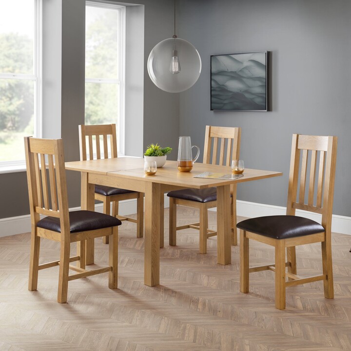 Dunelm Astoria Flip Top Dining Table with 4 Chairs Light Oak ShopStyle