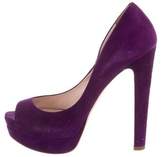 Purple Suede Platform Heels - ShopStyle