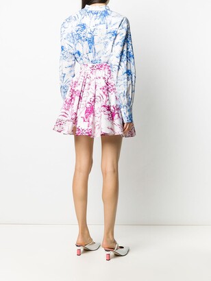 MSGM Abstract-Print Flared Skirt