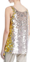 Thumbnail for your product : Valentino Sleeveless Scoop-Neck Sequined Paillette Top