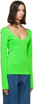 Thumbnail for your product : Kwaidan Editions Green Jersey V-Neck Sweater