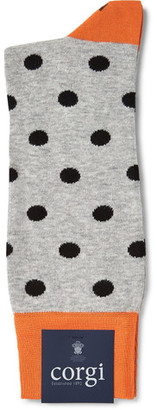 Corgi Patterned Cotton-Blend Socks