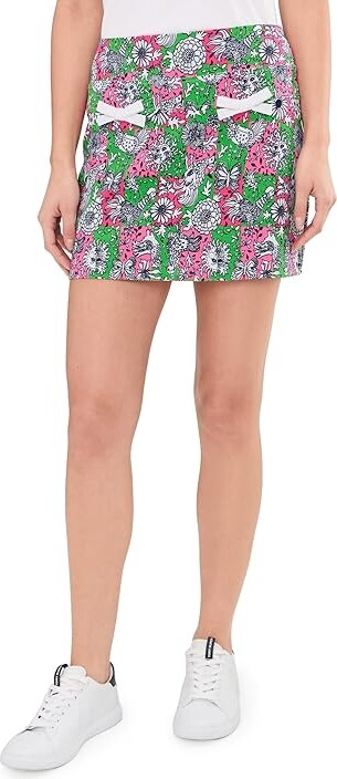 Lilly Pulitzer Monica 15 Skort UPF 50+ Women's Skirt Cherry Blossom Pink Lil Chicken Check Golf : 16 Polyester/Spandex