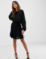 Thumbnail for your product : ASOS DESIGN mini dress with elasticated waist in crinkle