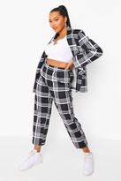 Thumbnail for your product : boohoo Plus Grid flannel Slim Fit Trouser