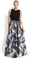 Thumbnail for your product : Aidan Mattox Abstract Print-Skirt Gown