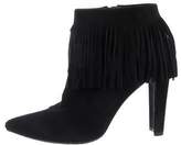 Thumbnail for your product : Stuart Weitzman Suede Pointed-Toe Booties