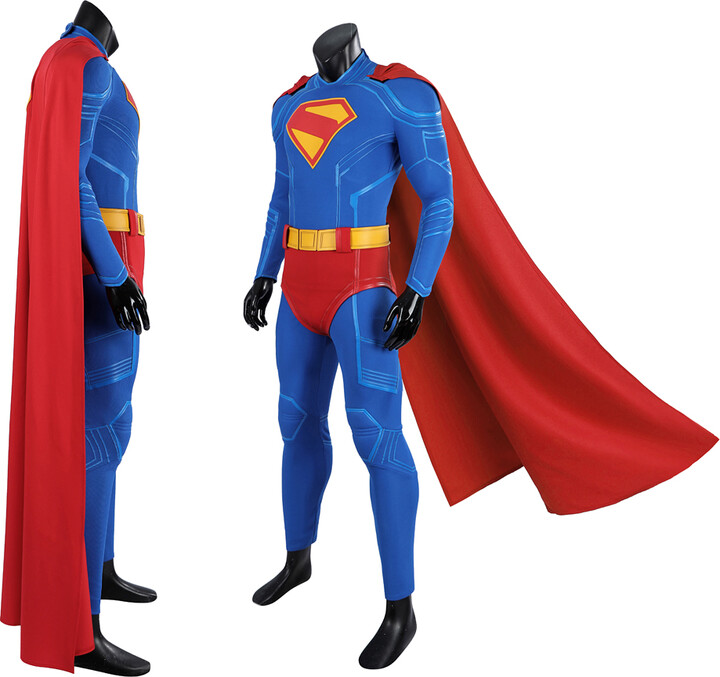 None High Quality Superhero Legacy Clark Kent Cosplay Costume Adult Man Zentai Blue Bodysuit Outfit Jumpsuit Carnival Halloween