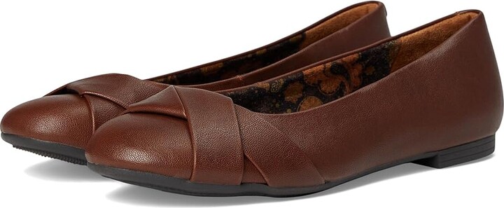 EuroSoft Tamara Women's Flat Shoes Dark Tan : 8 M Faux Leather