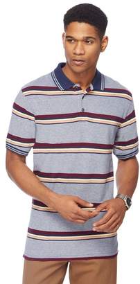 Maine New England - Mid Blue Cardiff Stripe Polo Shirt