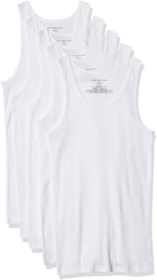 Tommy Hilfiger Mens Undershirts 3 Pack Cotton Classics A-Shirts Tommy Hilfiger Men's Underwear 09TTK01 