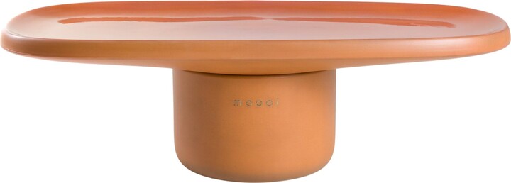Moooi Obon Rectangular Low Ceramic Table In Terracotta Finish By Simone Bonanni
