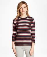 Thumbnail for your product : Brooks Brothers Striped Cotton Interlock Three-Quarter-Sleeve T-Shirt