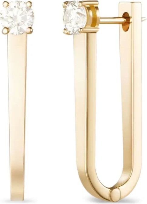Melissa Kaye 18K gold Aria diamond hoop earrings