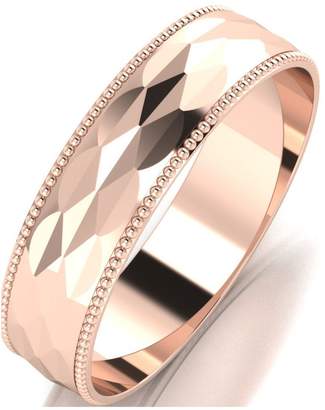 Love GOLD 9ct Gold Patterned 5mm D Shaped Wedding Band