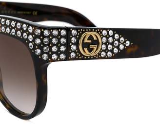 Gucci Eyewear flat top crystal sunglasses