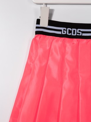 Gcds Kids logo lined A-line skirt