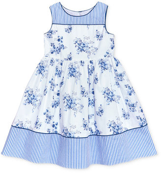 Laura Ashley Stripe Floral Cotton Dress, Toddler & Little Girls (2T-6X)