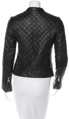 Maje Quilted Leather Jacket