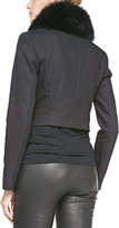 Thumbnail for your product : Alice + Olivia Ridley Straight Cropped Jacket with Fur Collar