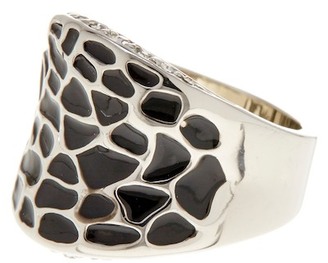 Ariella Collection Crystal Pave and Pattern Enamel Ring