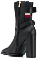 Thumbnail for your product : Tommy Hilfiger Tricolour-Stripe Buckled Boots